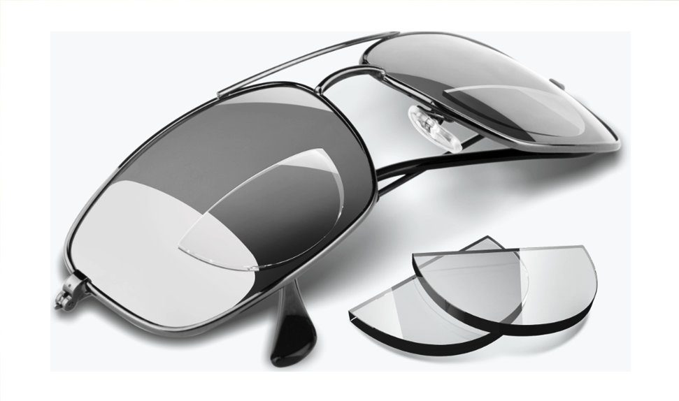 EziOptx stick-on bifocal lenses with sunglasses
